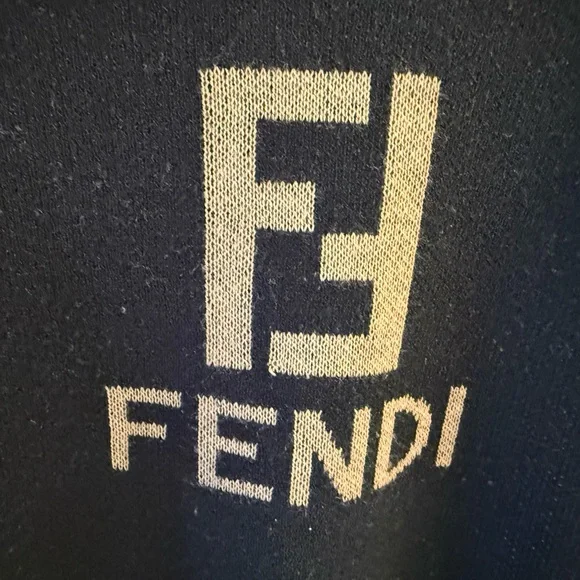 Fendi Black and Brown Logo Crewneck Sweater